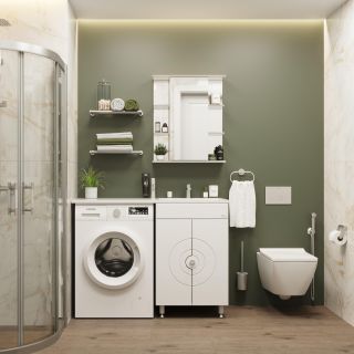 Шкаф-зеркало Onika Глория 205531 55см белый